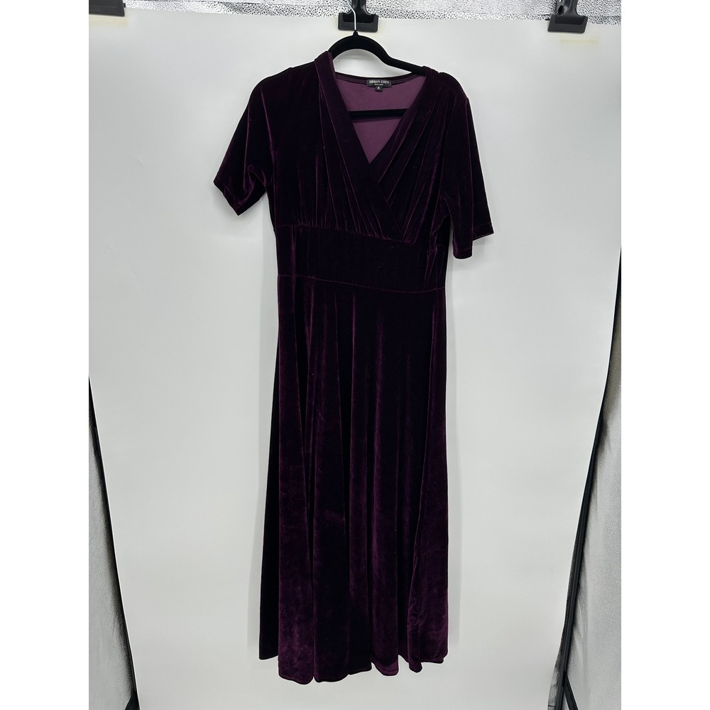 Urban Coco Womens Purple Velvet Maxi Dress XL Whimsigoth Dark Romantic